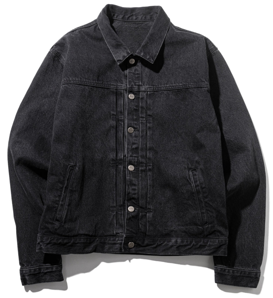 マスノウン(MASSNOUN)  PLEATS TRUCKER DENIM JACKET MFZJK002-BK
