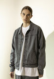 マスノウン(MASSNOUN)   PLEATS TRUCKER DENIM JACKET MFZJK002-GY