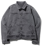 マスノウン(MASSNOUN)   PLEATS TRUCKER DENIM JACKET MFZJK002-GY