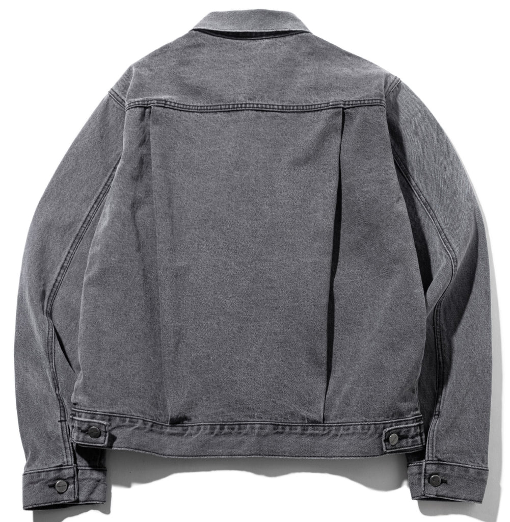 マスノウン(MASSNOUN)   PLEATS TRUCKER DENIM JACKET MFZJK002-GY
