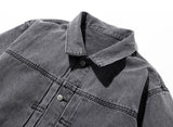 マスノウン(MASSNOUN)   PLEATS TRUCKER DENIM JACKET MFZJK002-GY