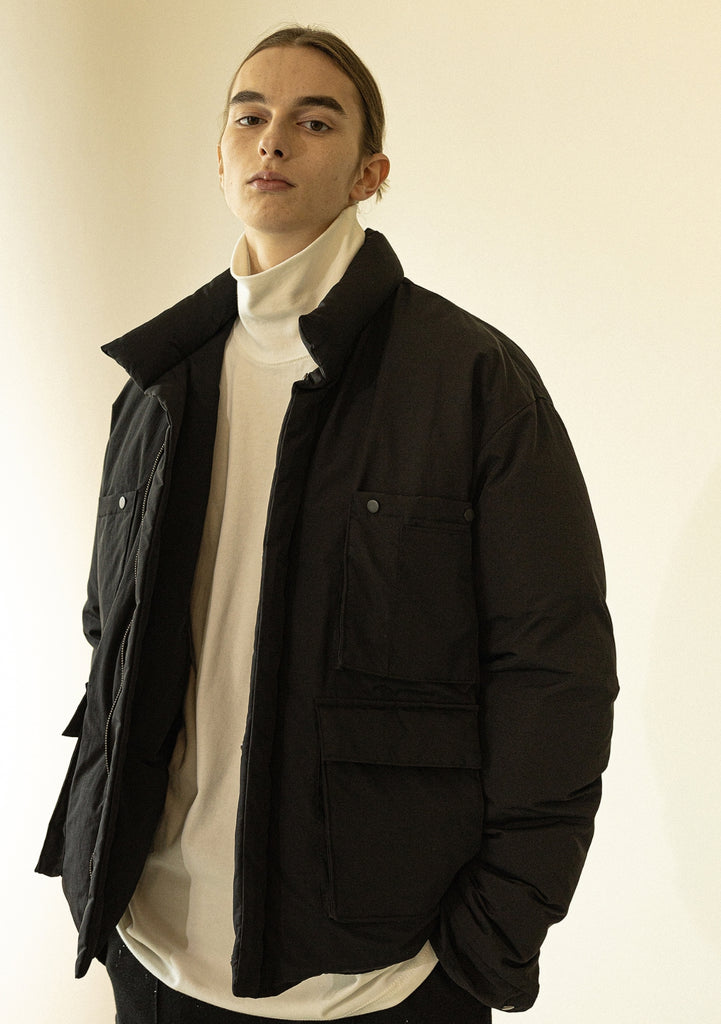 マスノウン(MASSNOUN)   PUFFER DOWN POCKET SHORT PADDING MWZPD001-BK