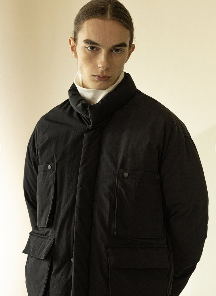 マスノウン(MASSNOUN)   PUFFER DOWN POCKET SHORT PADDING MWZPD001-BK