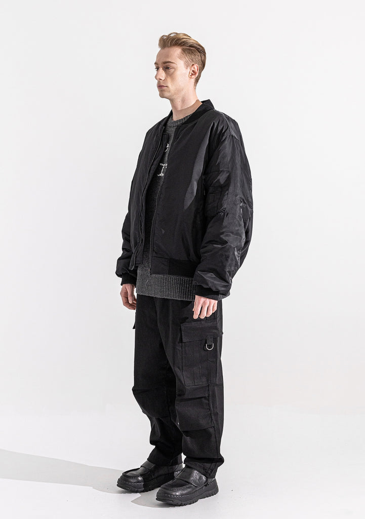 マスノウン(MASSNOUN)  8OZ OVERSIZED MA-1 JACKET MFZPD003-BK