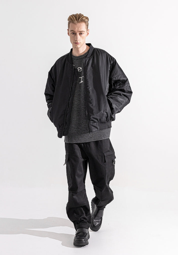 マスノウン(MASSNOUN)  8OZ OVERSIZED MA-1 JACKET MFZPD003-BK