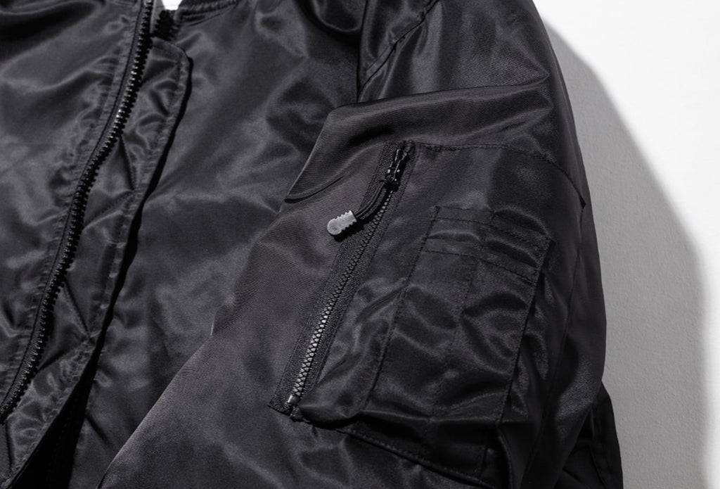 マスノウン(MASSNOUN)  8OZ OVERSIZED MA-1 JACKET MFZPD003-BK