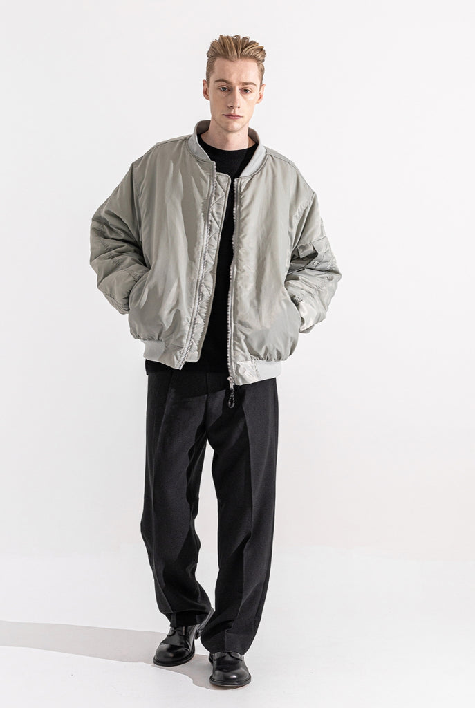 マスノウン(MASSNOUN)  6OZ SHRRING OVERSIZED MA-1 JACKET MWZPD002-GY