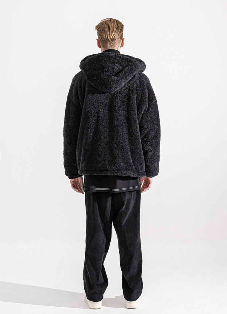 マスノウン(MASSNOUN)   DOUBLE SOFT WOOL SHORT JUMPER MWZPD003-BK