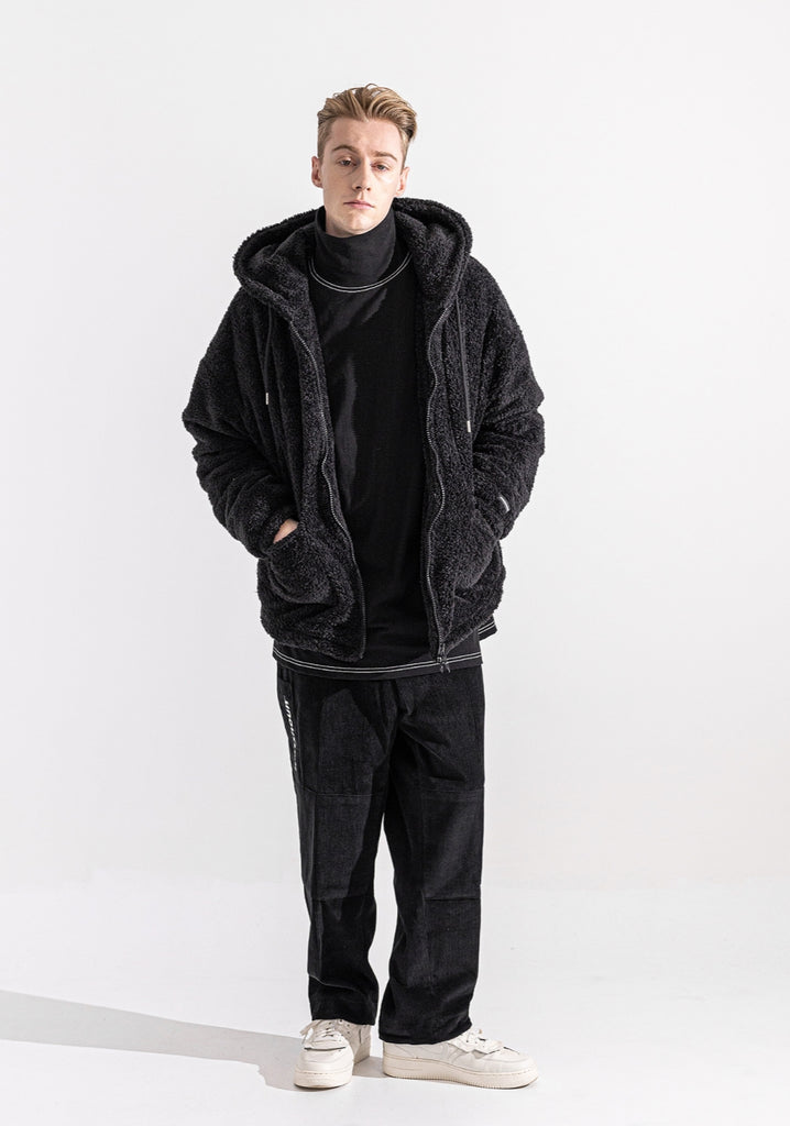 マスノウン(MASSNOUN)   DOUBLE SOFT WOOL SHORT JUMPER MWZPD003-BK