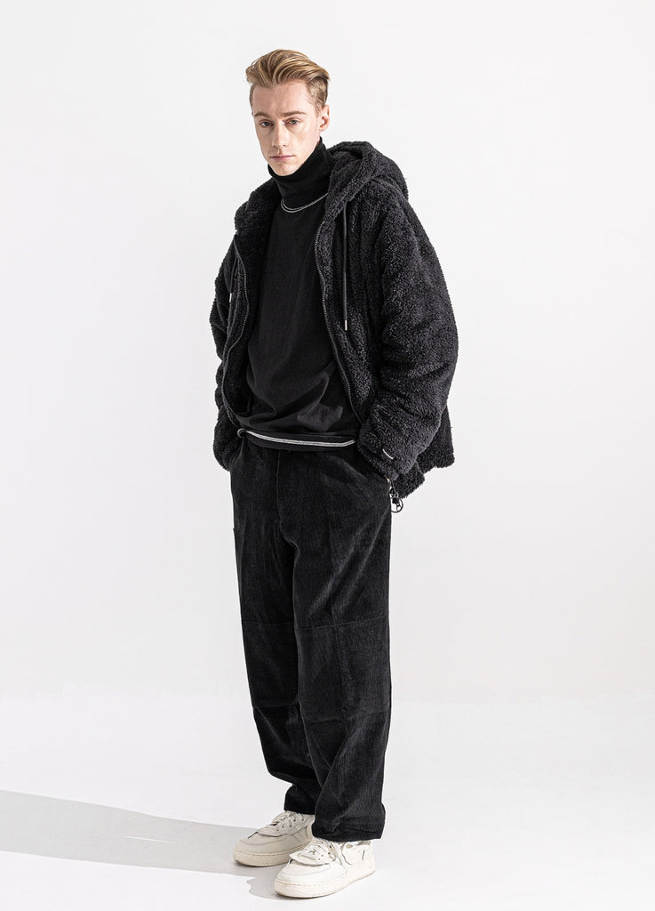 マスノウン(MASSNOUN)   DOUBLE SOFT WOOL SHORT JUMPER MWZPD003-BK