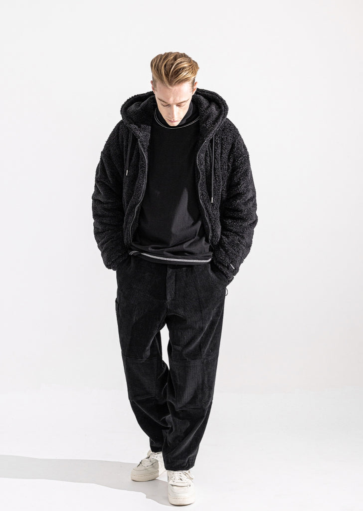 マスノウン(MASSNOUN)   DOUBLE SOFT WOOL SHORT JUMPER MWZPD003-BK