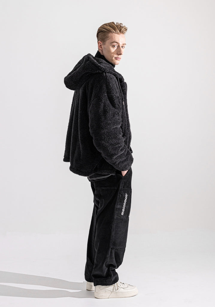 マスノウン(MASSNOUN)   DOUBLE SOFT WOOL SHORT JUMPER MWZPD003-BK