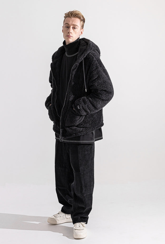 マスノウン(MASSNOUN)   DOUBLE SOFT WOOL SHORT JUMPER MWZPD003-BK