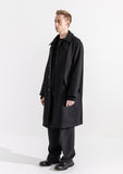 マスノウン(MASSNOUN)  WEBPOCKET HIDDEN SNAP BALMACAAN WOOL COAT MWZCT004-BK
