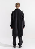 マスノウン(MASSNOUN)  WEBPOCKET HIDDEN SNAP BALMACAAN WOOL COAT MWZCT004-BK