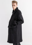 マスノウン(MASSNOUN)  WEBPOCKET HIDDEN SNAP BALMACAAN WOOL COAT MWZCT004-BK