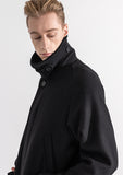 マスノウン(MASSNOUN)  WEBPOCKET HIDDEN SNAP BALMACAAN WOOL COAT MWZCT004-BK