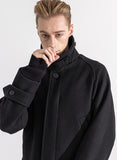 マスノウン(MASSNOUN)  WEBPOCKET HIDDEN SNAP BALMACAAN WOOL COAT MWZCT004-BK