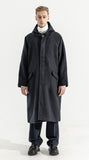 マスノウン(MASSNOUN)    HIDDEN SNAP WOOL HOODIE COAT MWZCT005-NV