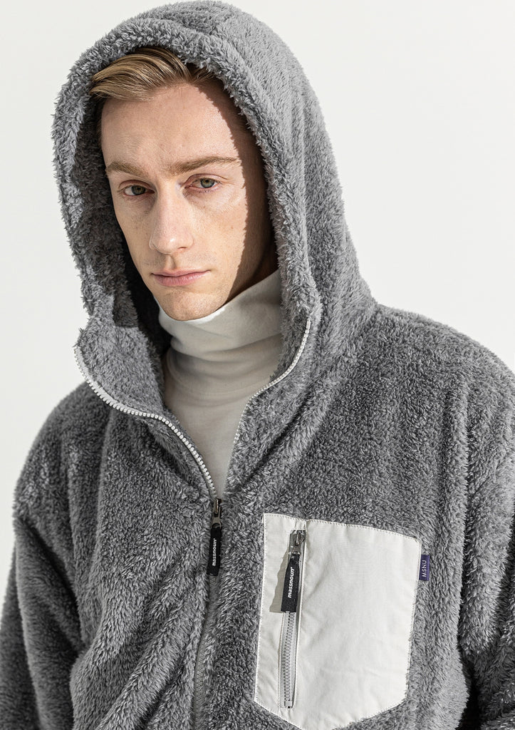 マスノウン(MASSNOUN)   TURTLE DOUBLE SOFT WOOL SHORT JUMPER MWZPD004-GY