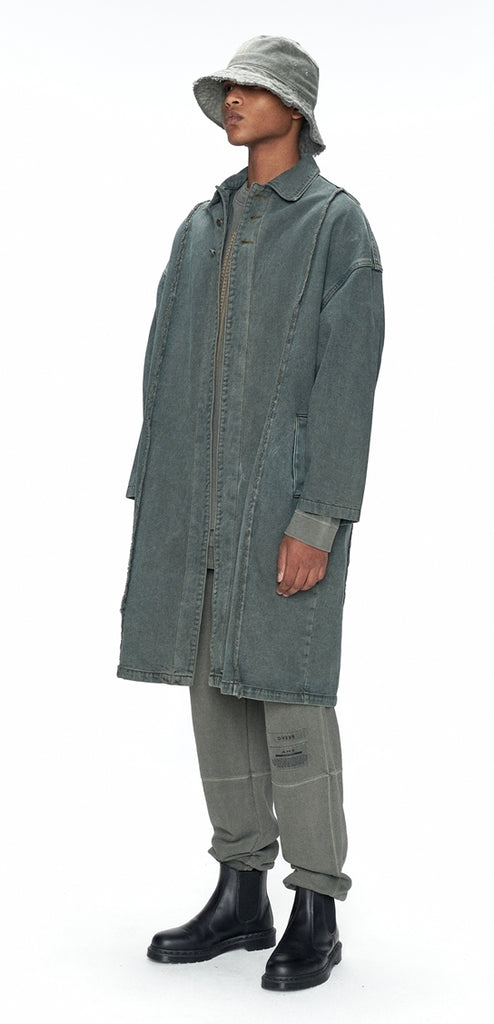 OVERR(オベルー) 20FW PIGMENT KHAKI DENIM LONG COAT