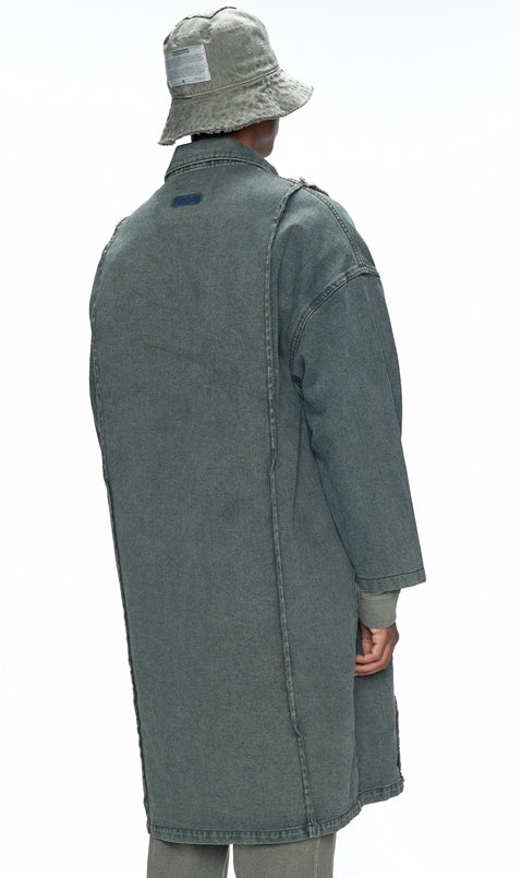 OVERR(オベルー) 20FW PIGMENT KHAKI DENIM LONG COAT