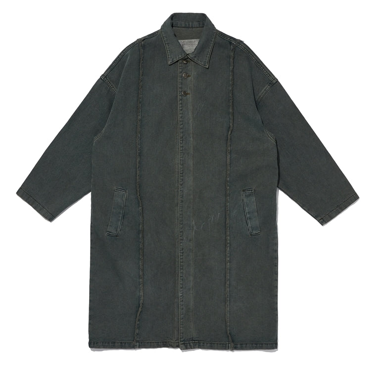 OVERR(オベルー) 20FW PIGMENT KHAKI DENIM LONG COAT