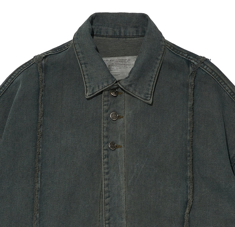 OVERR(オベルー) 20FW PIGMENT KHAKI DENIM LONG COAT