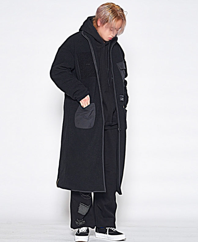 STIGMA(スティグマ) BLEND OVERSIZED FLEECE COAT BLACK