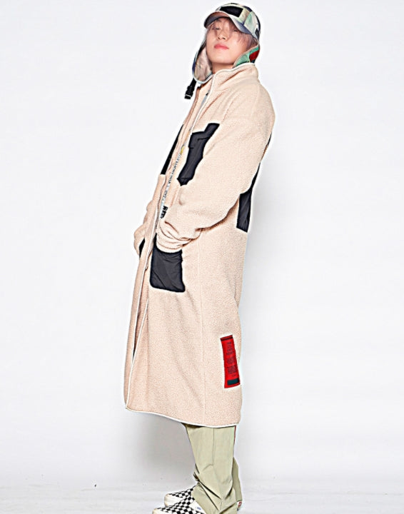 STIGMA(スティグマ) BLEND OVERSIZED FLEECE COAT BEIGE