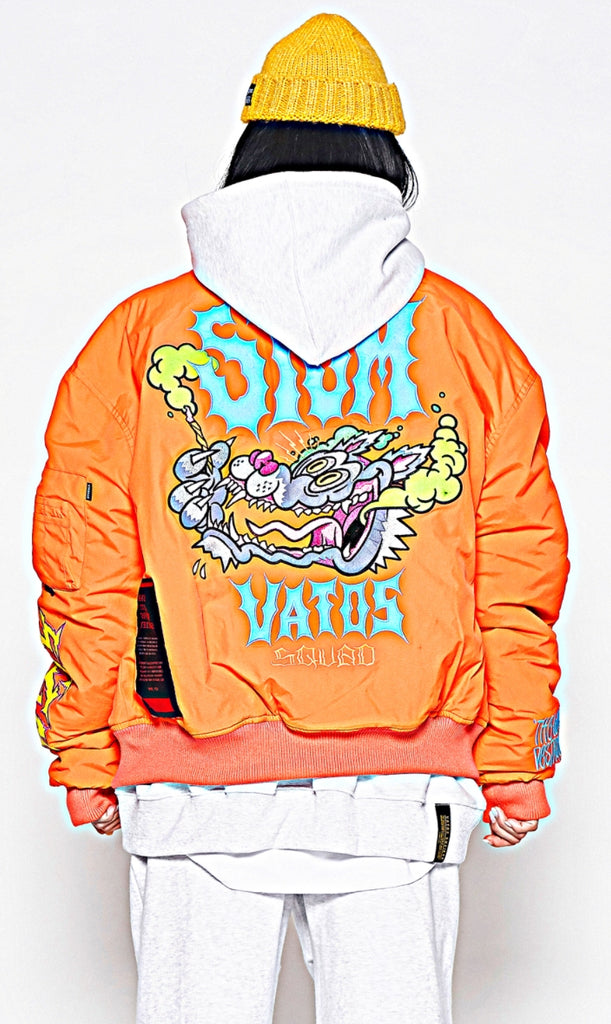 STIGMA(スティグマ) WOLF OVERSIZED QUILTED MA-1 JACKET ORANGE