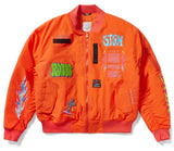 STIGMA(スティグマ) WOLF OVERSIZED QUILTED MA-1 JACKET ORANGE