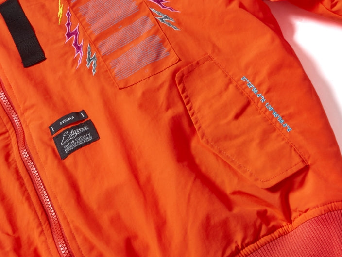 STIGMA(スティグマ) WOLF OVERSIZED QUILTED MA-1 JACKET ORANGE