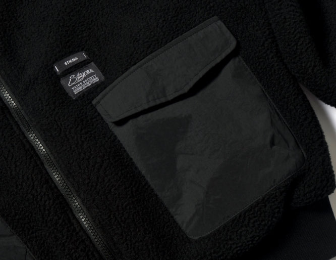 STIGMA(スティグマ) BLEND OVERSIZED FLEECE MA-1 JACKET BLACK