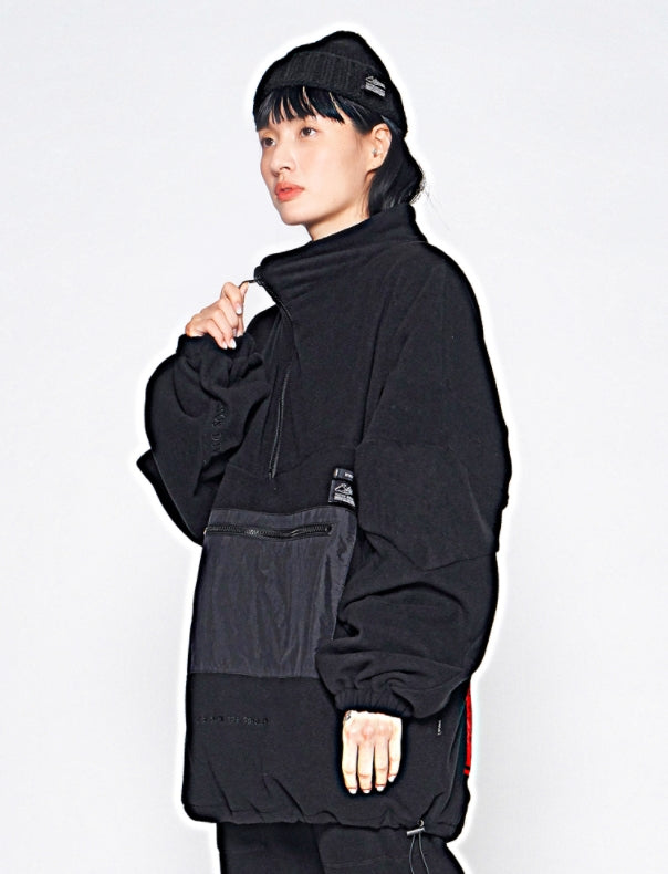STIGMA(スティグマ) BLEND OVERSIZED FLEECE ANORAK JACKET BLACK