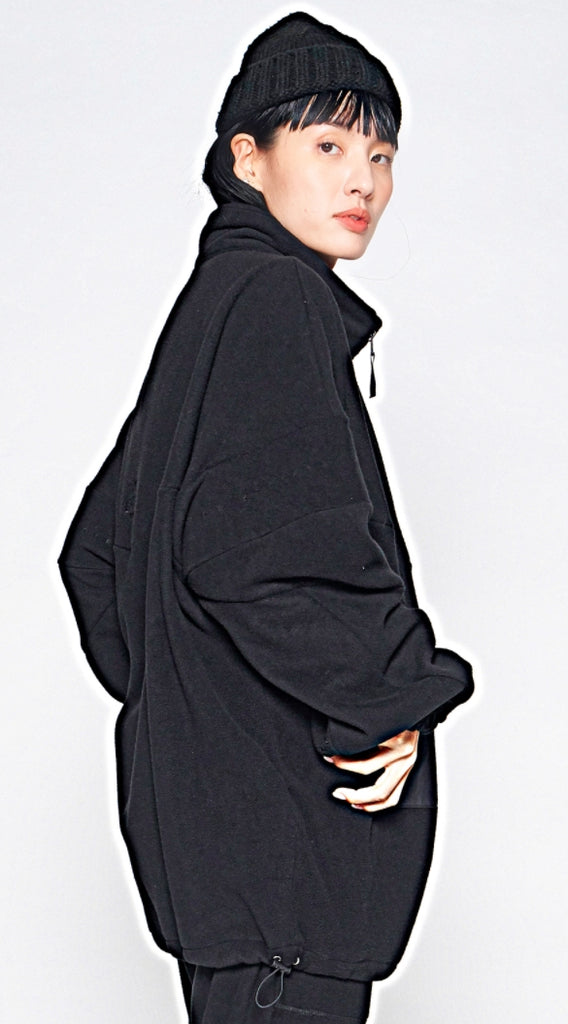 STIGMA(スティグマ) BLEND OVERSIZED FLEECE ANORAK JACKET BLACK