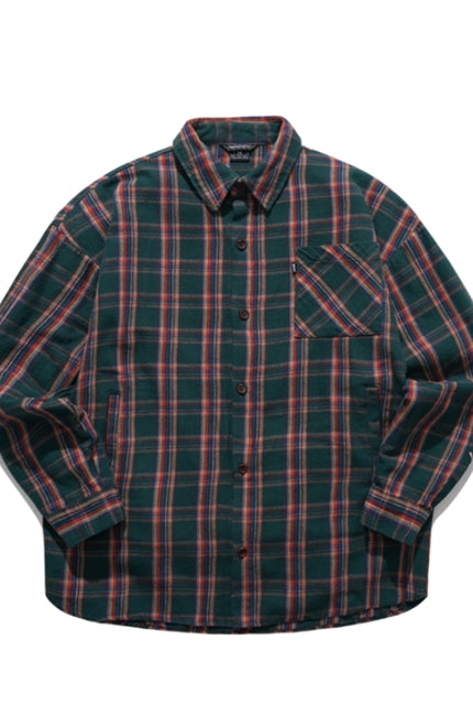 ダブルユーブイプロジェクト(WV PROJECT) Denish Long Check Shirt Green JILS7441