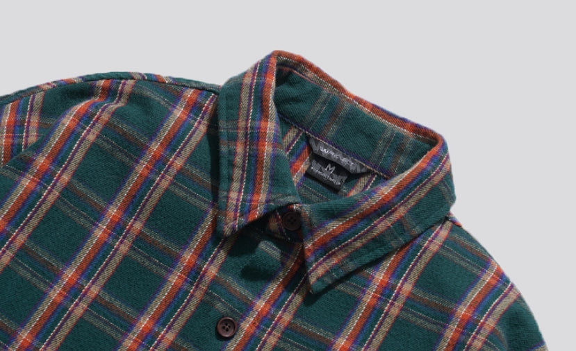ダブルユーブイプロジェクト(WV PROJECT) Denish Long Check Shirt Green JILS7441