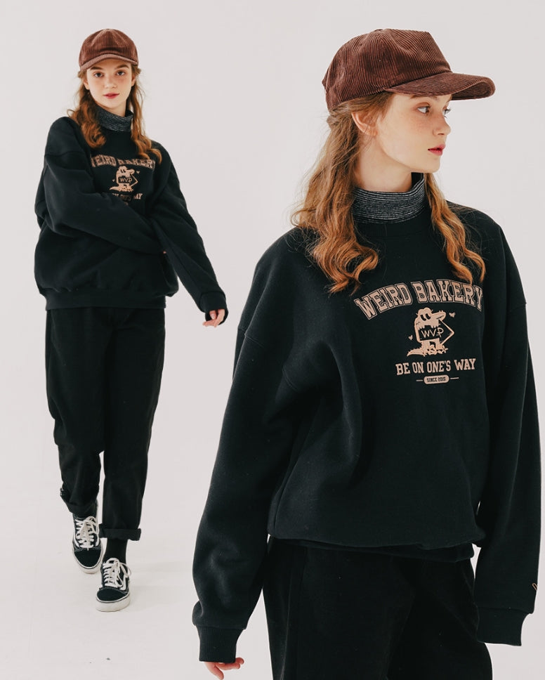 ダブルユーブイプロジェクト(WV PROJECT) Cookiedile Sweatshirt Black KMMT7453