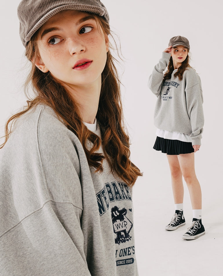 ダブルユーブイプロジェクト(WV PROJECT) Cookiedile Sweatshirt Grey KMMT7453