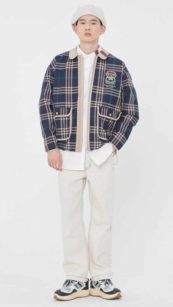 ロマンティッククラウン(ROMANTIC CROWN)  CLASSIC CHECK JACKET_NAVY