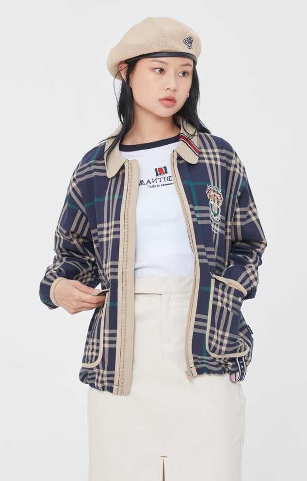ロマンティッククラウン(ROMANTIC CROWN)  CLASSIC CHECK JACKET_NAVY