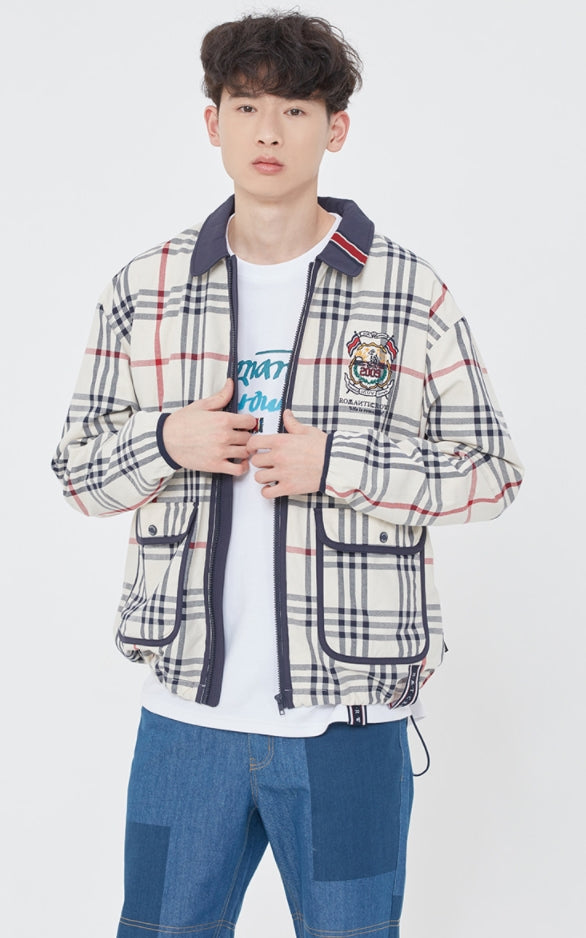 ロマンティッククラウン(ROMANTIC CROWN)  CLASSIC CHECK JACKET_OATMEAL