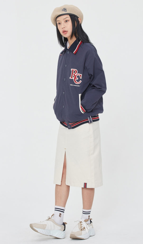 ロマンティッククラウン(ROMANTIC CROWN) RC LOGO BOMBER JACKET_NAVY