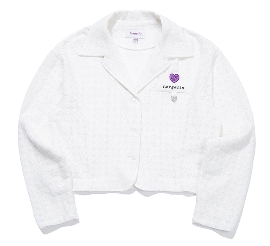 TARGETTO(ターゲット) LACE CROP BLAZER_WHITE