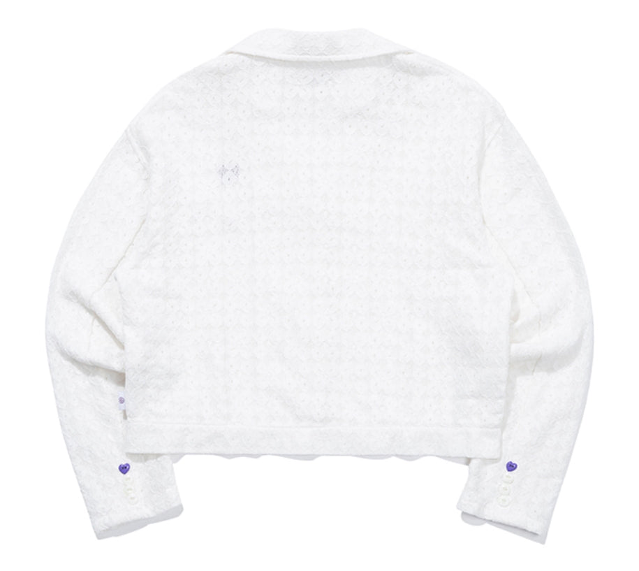 TARGETTO(ターゲット) LACE CROP BLAZER_WHITE