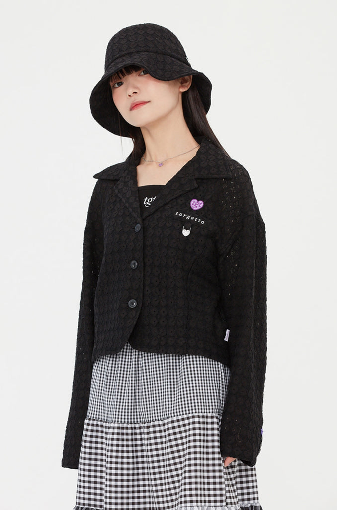 TARGETTO(ターゲット) LACE CROP BLAZER_BLACK