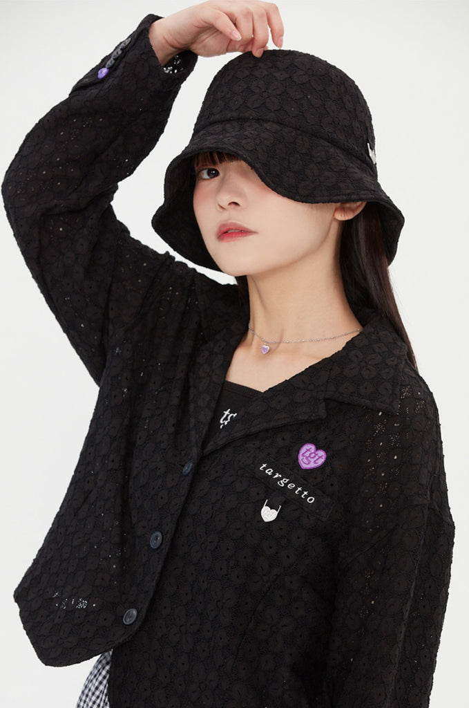 TARGETTO(ターゲット) LACE CROP BLAZER_BLACK