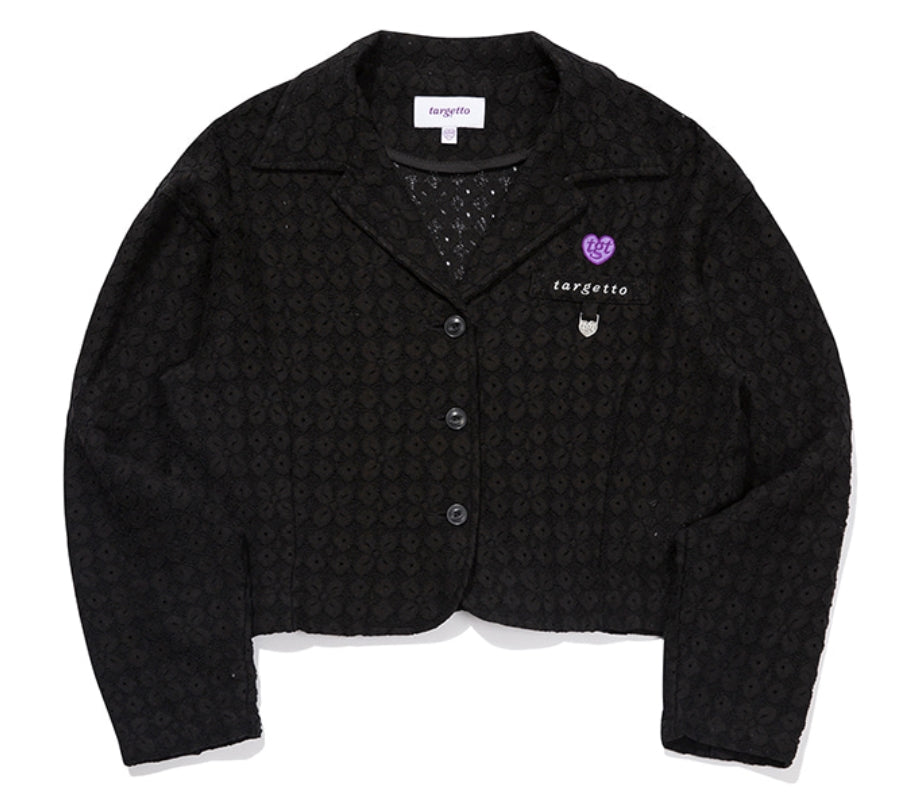 TARGETTO(ターゲット) LACE CROP BLAZER_BLACK