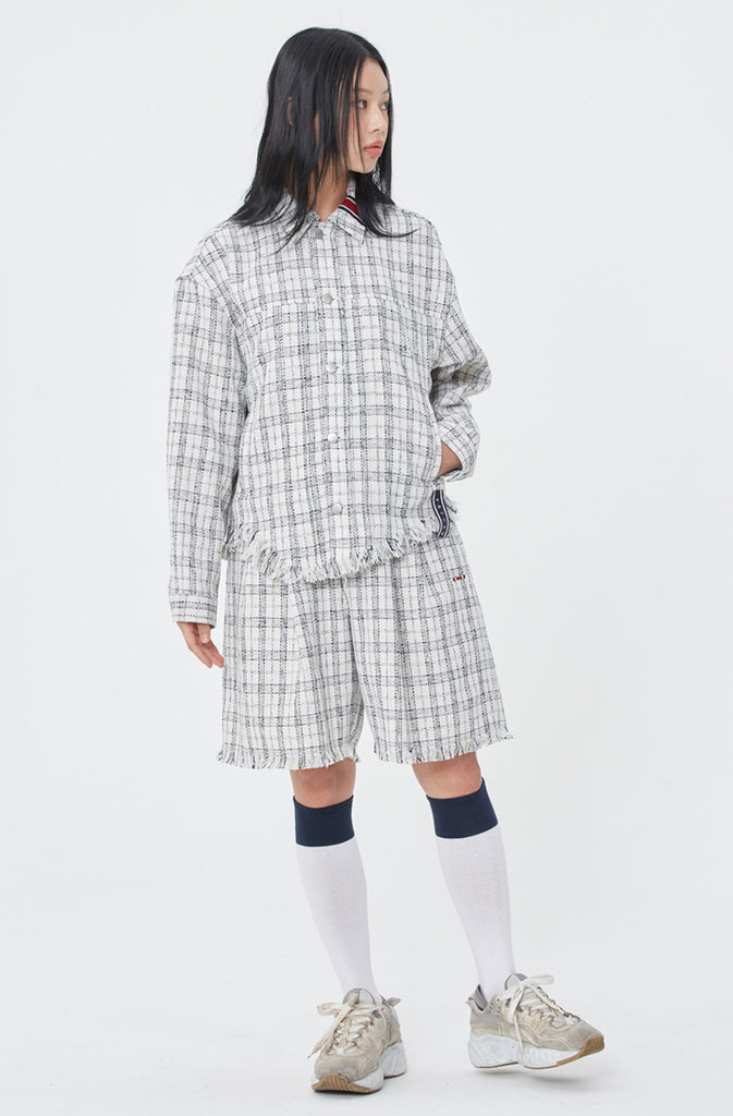 ロマンティッククラウン(ROMANTIC CROWN) TWEED TRUCKER JACKET_OATMEAL